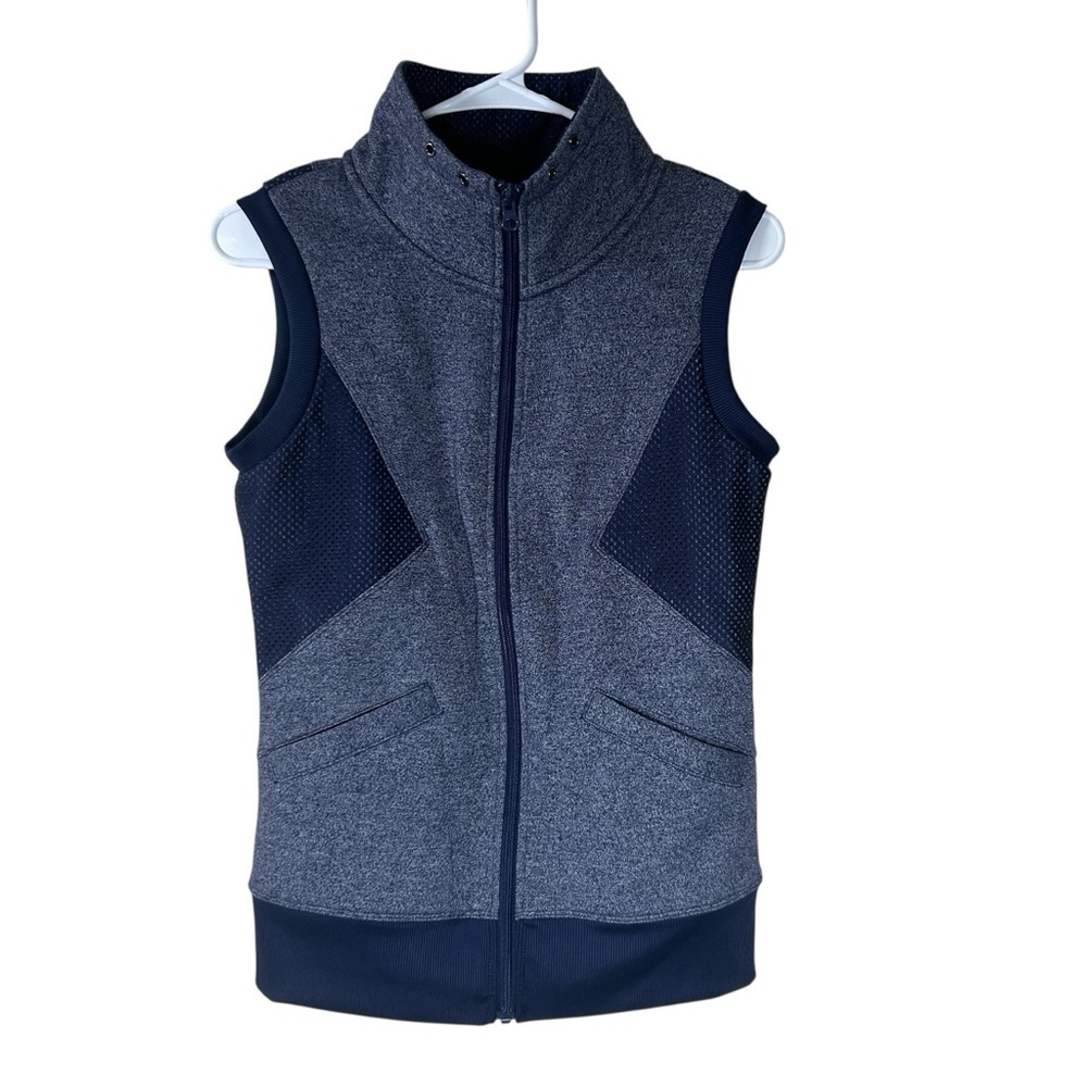 Lorna Jane Blue Angelique Colorblock Full Zip Vest XS